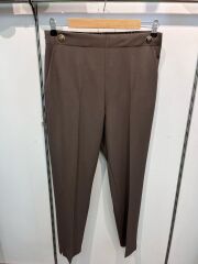 Dekorati̇f Düğmeli̇ Arka Bel Lasti̇kli̇ Pantolon