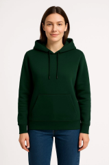 Üç İplik Kapüşonlu Kanguru Çepli SweatShirt Hoodie - Haki