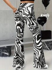Kadın Yüksek Bel Zebra Desenli Tayt