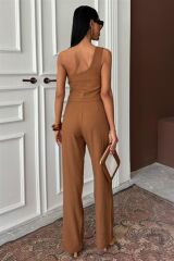 Tek Omuz Büstiyer Plazzo Pantolon Viscon Takım 10159