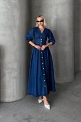 7037 KOT ELBİSE-MAVİ
