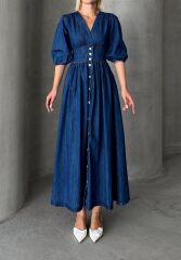 7037 KOT ELBİSE-MAVİ