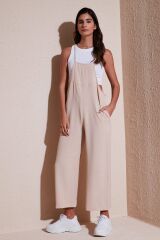 7019 Askılı Bahçivan Tulum - Krem