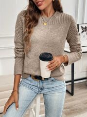 Kadın Uzun Kollu Bisiklet Yaka Triko Bluz