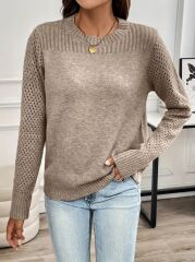 Kadın Uzun Kollu Bisiklet Yaka Triko Bluz