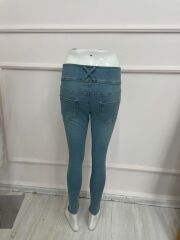 Yüksek Bel Likralı Jean Pantolon 90 Cm