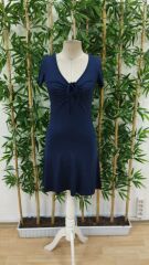 Kadın Kısa Kollu Derin Büzgülü V Yakalı Viskon Elbise