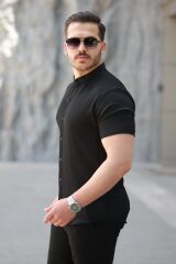 Erkek Hakim Yaka Kısa Kollu Gömlek