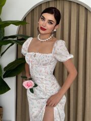 Zeze Balon Kol Elbise