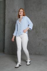 Kol Katlama Detaylı Bebe Mavi Gömlek