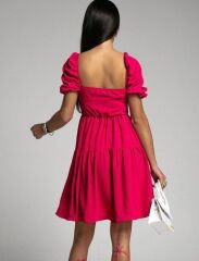 Kadın Aerobin Kumaş Büzgü Detaylı Fırsat ürün Mini Elbise