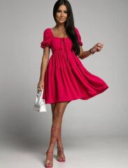 Kadın Aerobin Kumaş Büzgü Detaylı Fırsat ürün Mini Elbise