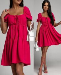 Kadın Aerobin Kumaş Büzgü Detaylı Fırsat ürün Mini Elbise