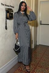 Ethereel Desenli Saten Elbise 2638-8