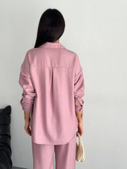 Gömlek Pantolon Ikili Takım - Toz Pembe