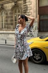 Lindsey Çiçek Desenli Elbise 2276-10