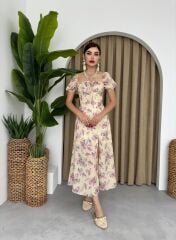 Zeze Balon Kol Elbise