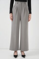 6647 Bol Paça Kumaş Pantolon - Gri