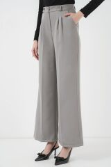 6647 Bol Paça Kumaş Pantolon - Gri