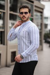 Erkek çizgili Hakim Yaka Gömlek