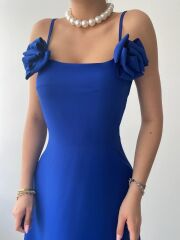 Matilda Gül İp Askılı Elbise