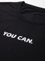 Baskılı Oversize T-shirt - Siyah