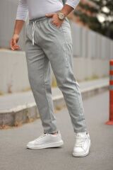 Erkek Beli Bağcıklı çizgili Pantolon