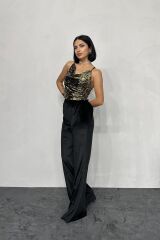 Gold Askılı Degaje Bluz