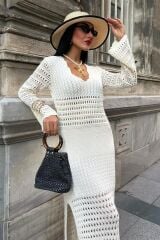 Ajur Detaylı İspanyol Kol Elbise 2840