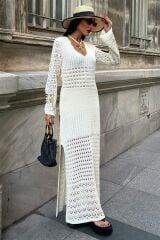 Ajur Detaylı İspanyol Kol Elbise 2840