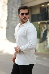 Erkek Kadife Dokulu Uzun Kollu Gömlek