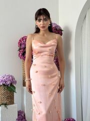 Dora Çiçek Detaylı Elbise