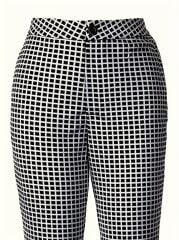 Kadın Yüksek Bel Desenli Dalgıç Pantolon