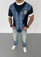 Unisex Bisiklet Yaka Baskılı Oversize T-Shirt - Siyah