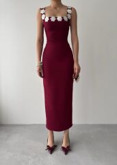 Mıng Çiçek Detaylı Elbise