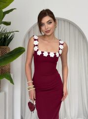 Mıng Çiçek Detaylı Elbise