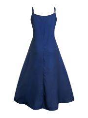 Kadın Ip Askılı V Yakalı Desenli Süprem Maxi Elbise