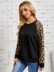 Kadın Uzun Kollu Bisiklet Yaka Reglan Kol Viskon Bluz