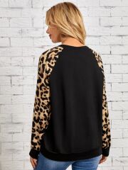 Kadın Uzun Kollu Bisiklet Yaka Reglan Kol Viskon Bluz