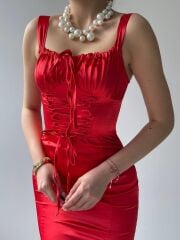 PAG İP ASKILI ELBİSE