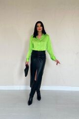 Neon Saten Gömlek