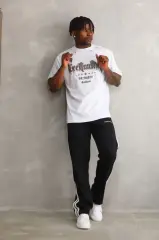 Unisex Oversize Kolye Dahil T-Shirt - Beyaz