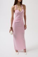 Aksesuar Detay Maxi Elbise