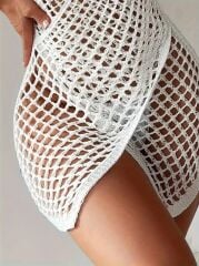 Kadın Kruvaze Detay Ajurlu Triko Pareo