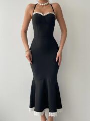 Monea Boyundan Bağlamalı Elbise