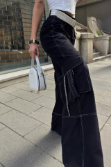 GABARDİNKARGO PANTOLON - Siyah