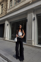 GABARDİNKARGO PANTOLON - Siyah