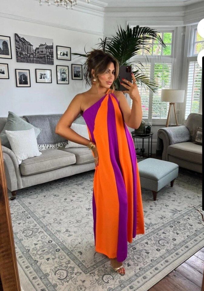 ÇİFT RENKLİ ELBİSE