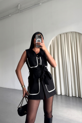 BÜYÜK CEP BİYE DETAYLIYELEK - Siyah