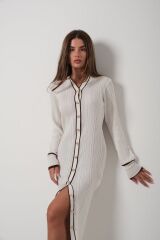 Polo Yaka Düğmeli Elbise